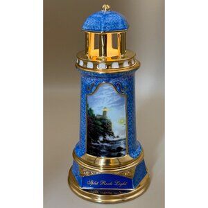 2004 Thomas Kinkade Split Rock Light Lighthouse Lighted Porcelain with Box